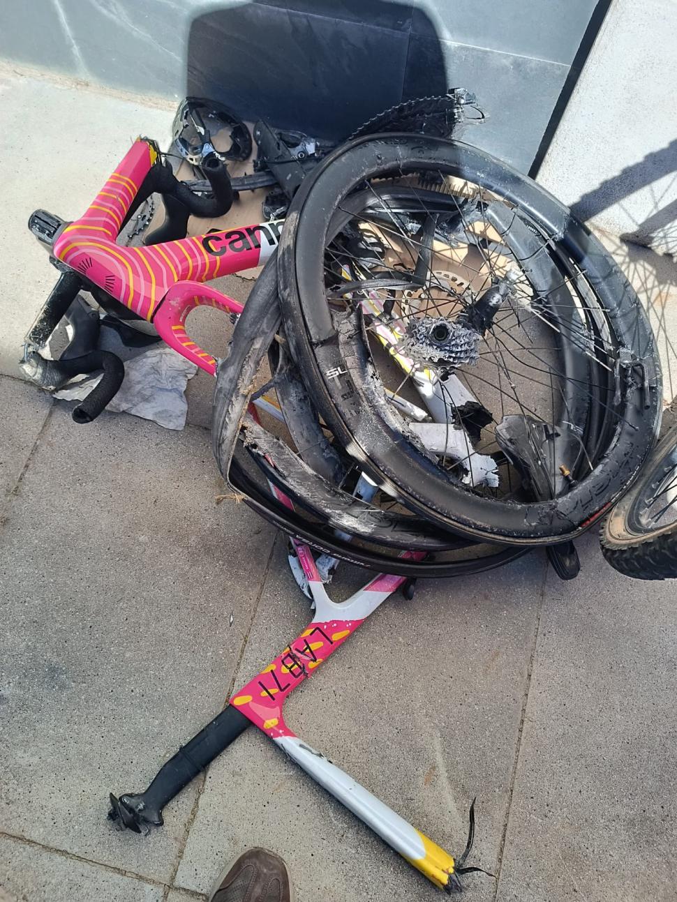 Andrey Amador bike after truck driver incident