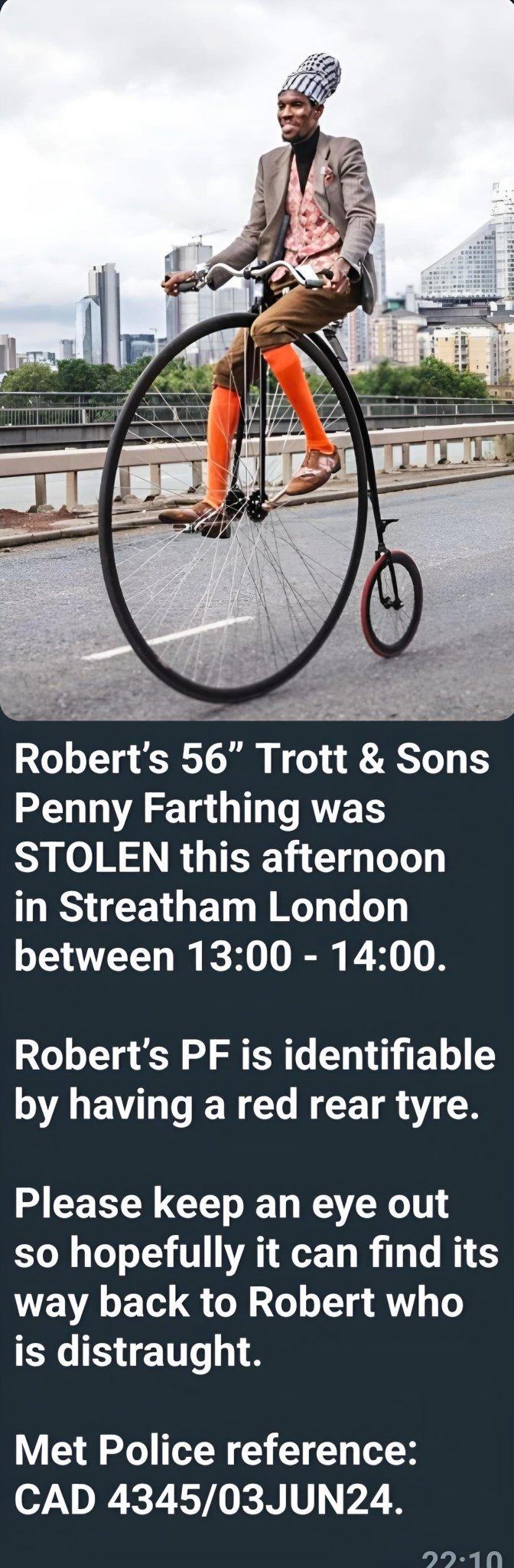 Stolen penny-farthing