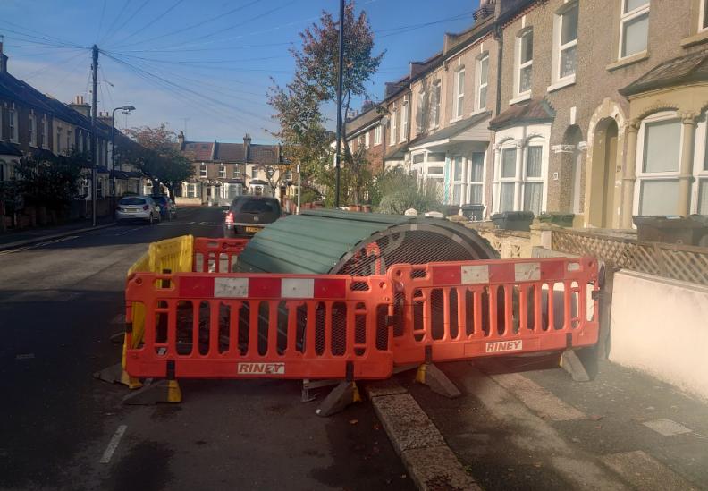 hit-and-run bikehangar closed off - via Jon Little on twitter.PNG