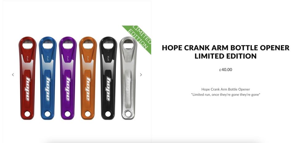 Hope crank arm bottle opener