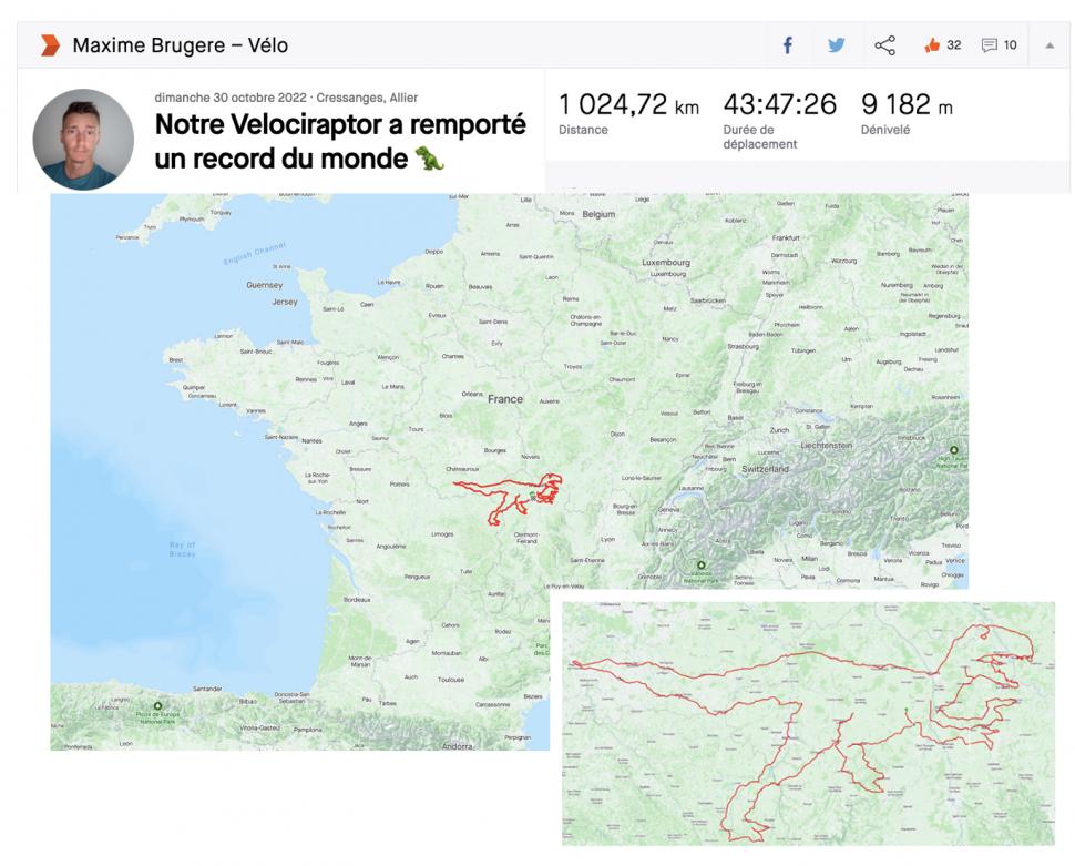 French cyclists break Strava record for largest GPS drawing on bike