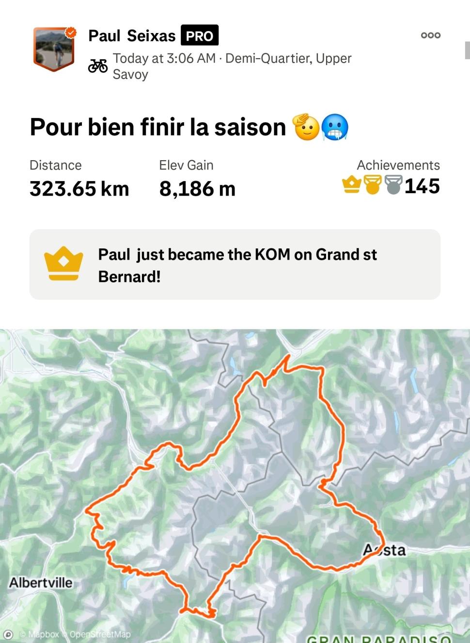 Paul Seixas epic 323km ride in the Alps