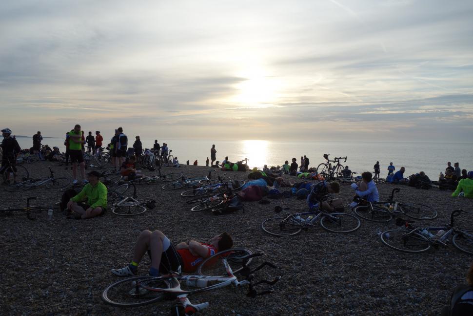 Dunwich Dynamo bikes on beach