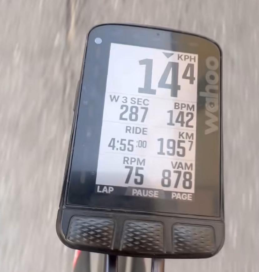 Tadej Pogacar's cycling computer