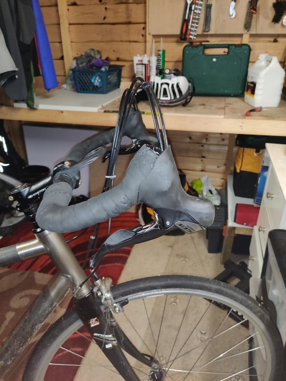 Tri bar set-up to alleviate neck pain (Kevin McDermott)