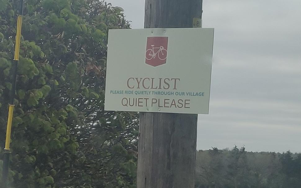 Oxfordshire ride quietly sign