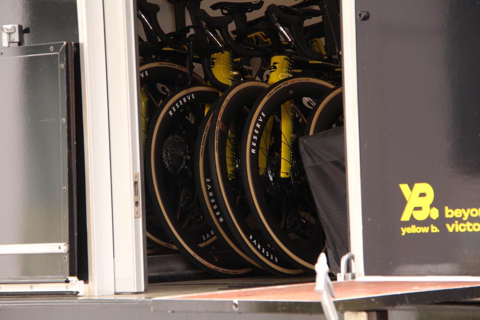 2025 Dauphine Visma-Lease a Bike unreleased Cerv&eacute;lo at hotel