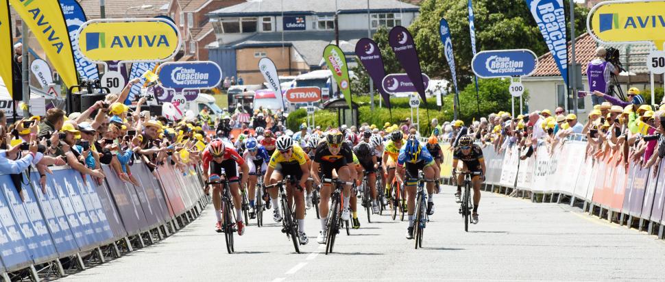 Jolien D'hoore wins in Clacton Women's Tour 2015 (Image credit: The Women's Tour)