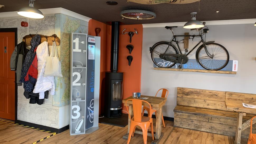 komoot coffee ride Mike Stead Escape Route charging and fire