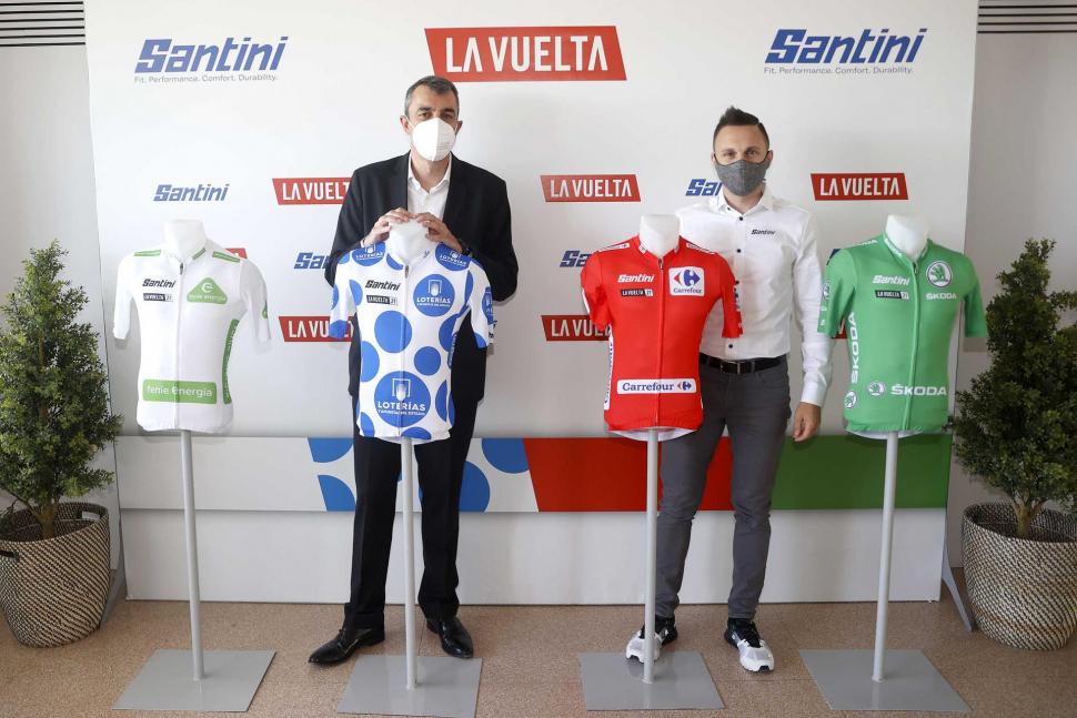 Santini Vuelta leaders' jerseys (Image credit: Photogomezsport)