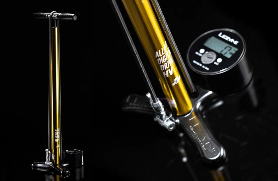 Lezyne 18k gold-plated floor pump