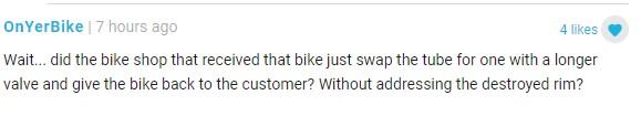 Live blog bodged rim comment