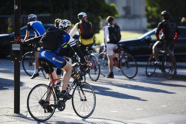 London bike commuters in Lycra (copyright Britishcycloing.org_.uk)