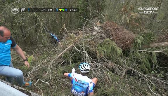 Lucas Hamilton Tour of the Basque Country crash (GCN)