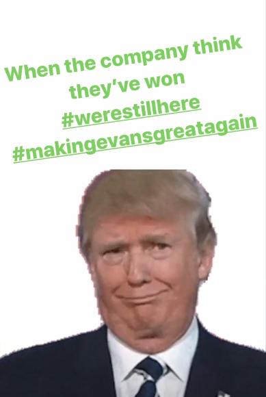 make evans great again insta story 