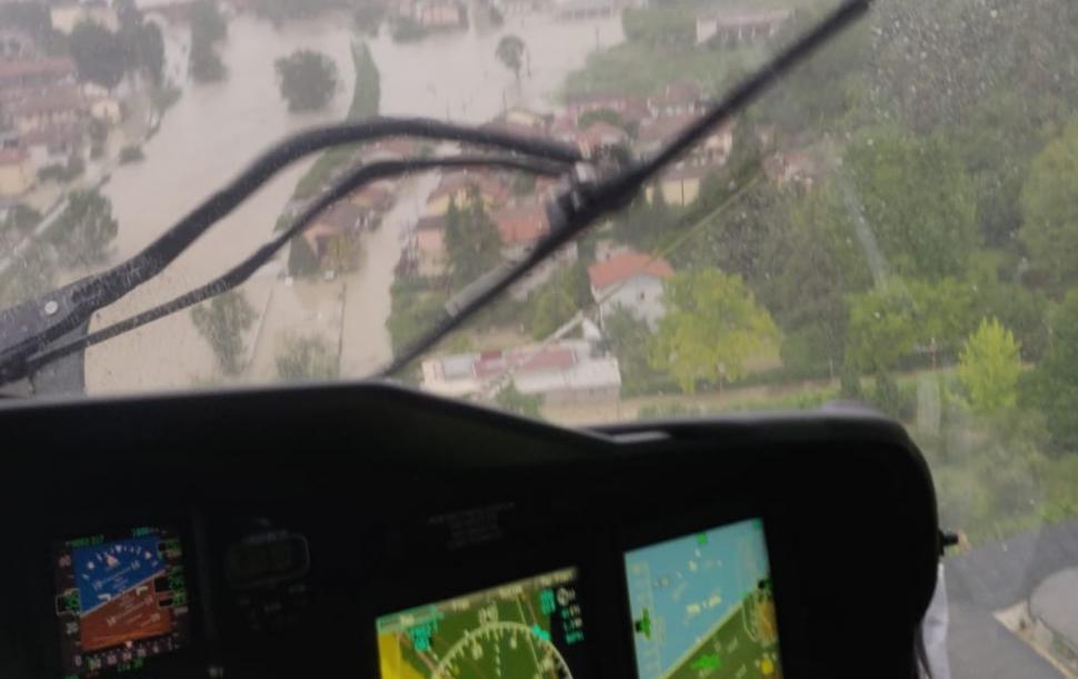 May 2023 flooding seen from Italian Air Force helicopter (via Ministero della Difesa on Twitter)