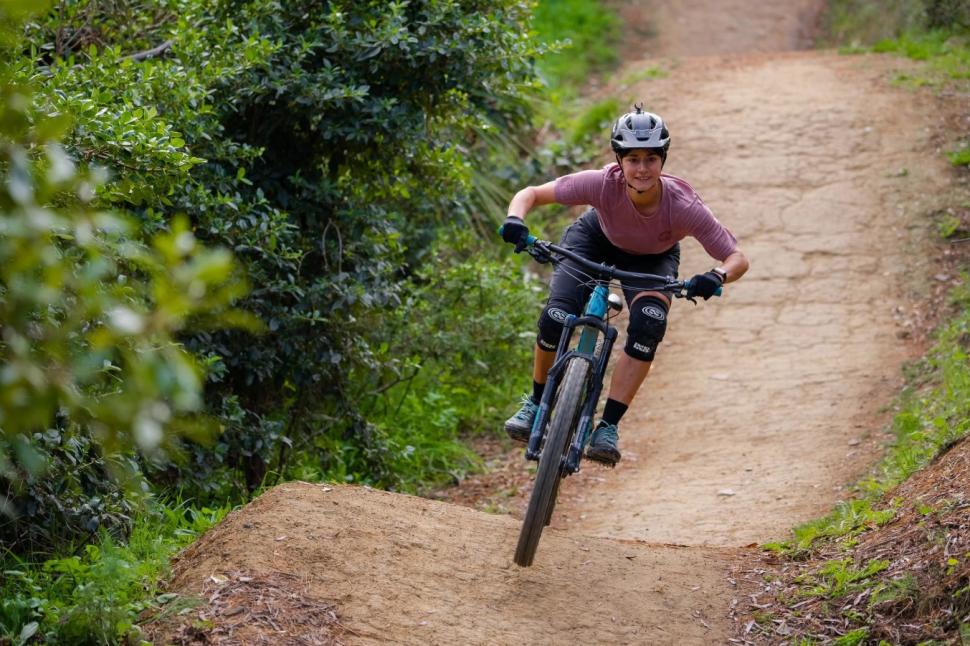 Mountain biker using Mt Victoria trail, Wellington