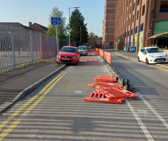 New barriers vandalised on Belfast cycle lane