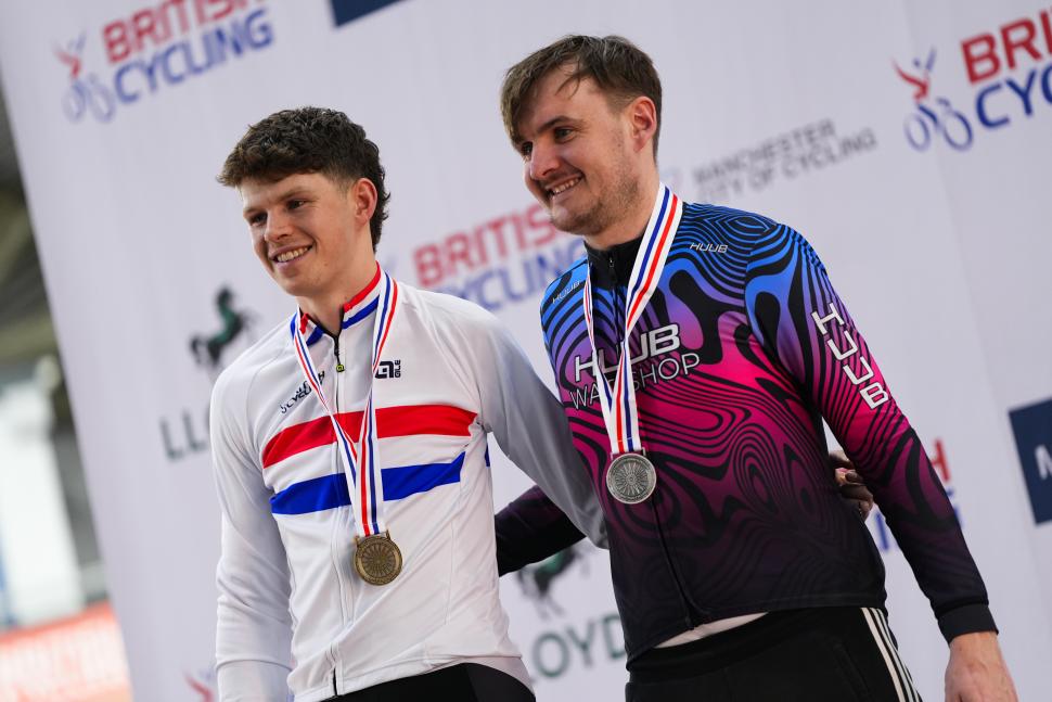 Jacob Smith (left) and Ben Hetherington, 2025 British track championships 