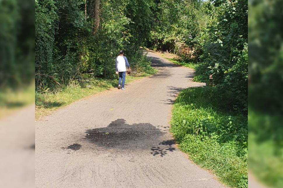 Oil patches on Two Tunnels path - credit Jayson Godridge