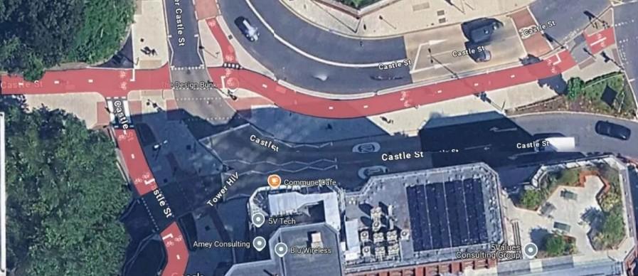 Old Market Gap cycle lane paint proposal 