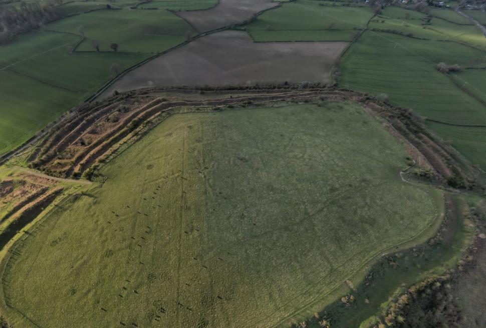 Old Oswestry Hill Fort aerial view