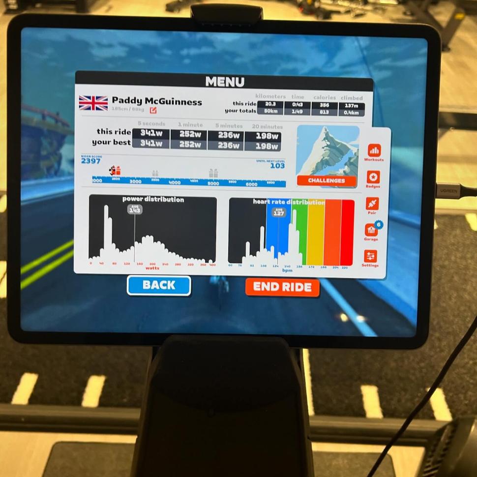 Paddy McGuinness Zwift FTP