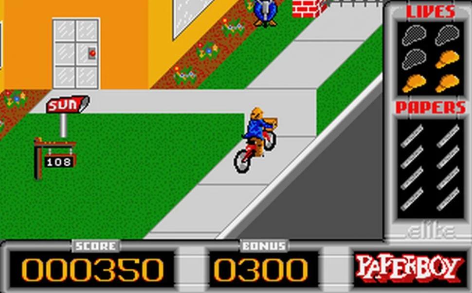 Paperboy video game (screenshot, via Kotaku)