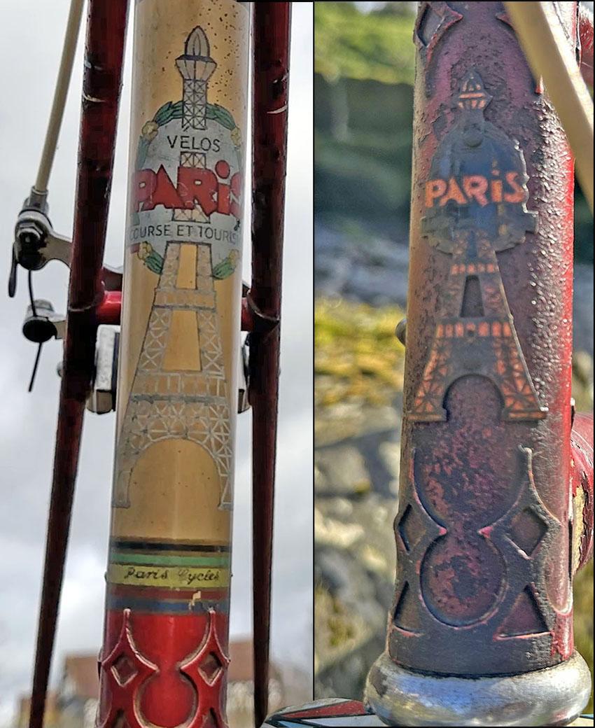 Paris Galibier 1950 Seat and head tube badges