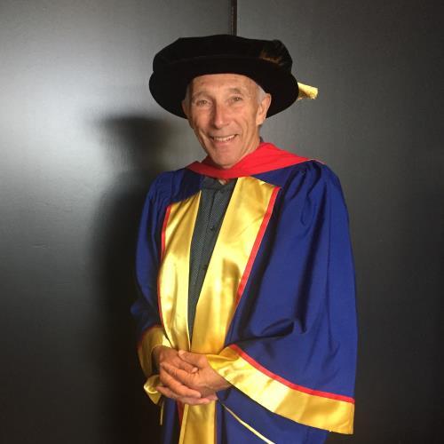 Phil Liggett honorary degree (credit University of South Australia)