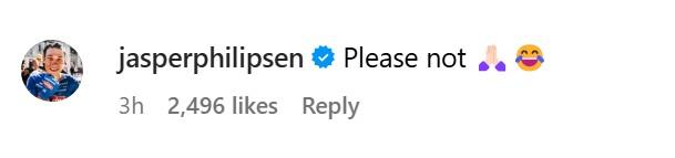 Philipsen Pogacar Roubaix Instagram comment