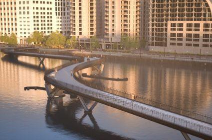 New bridge in Royal Docks, London
