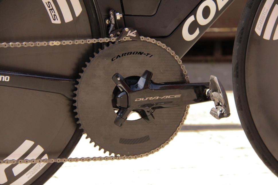 Pogacar Colnago TT1 time trial bike - crankset