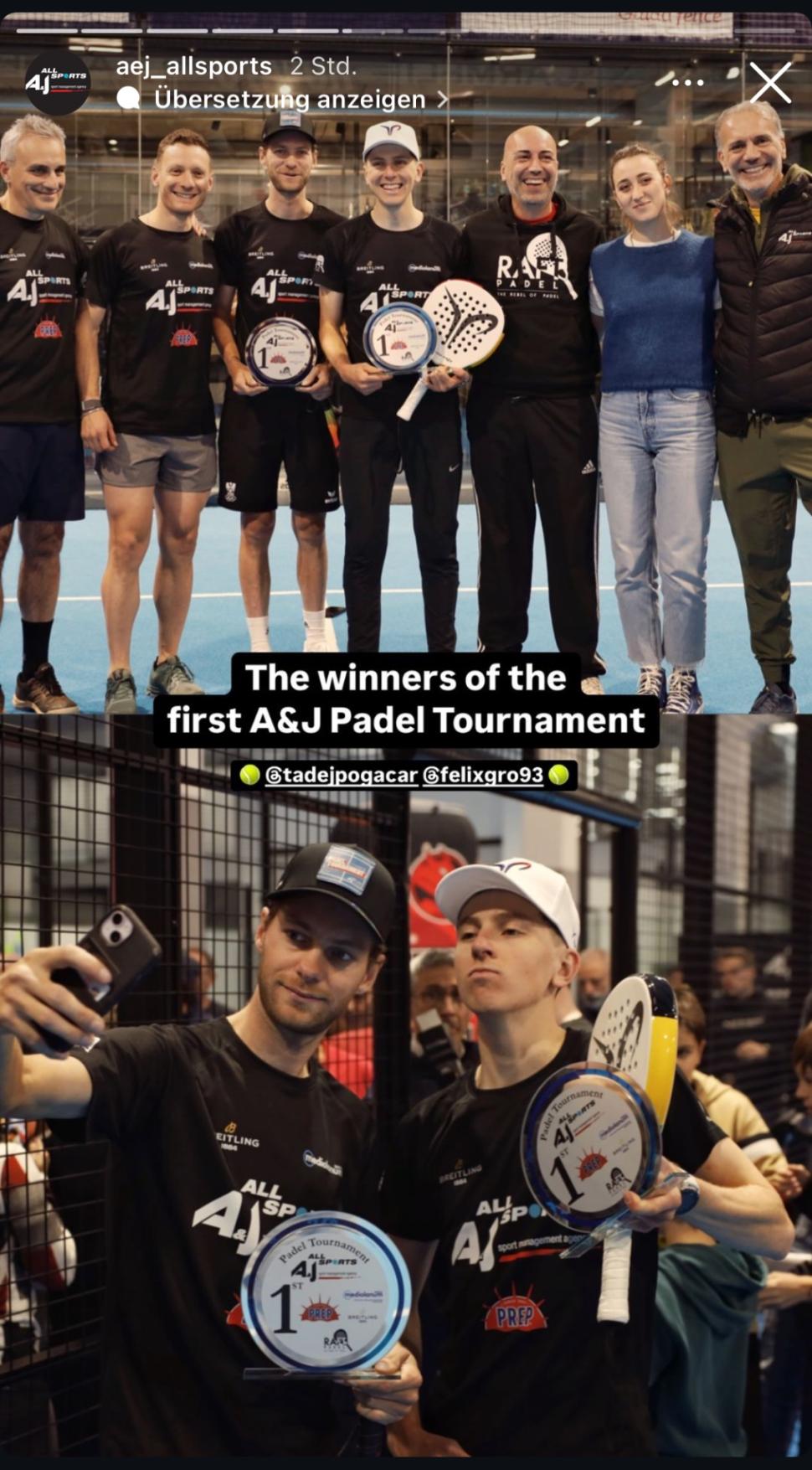 Pogacar wins padel tournament