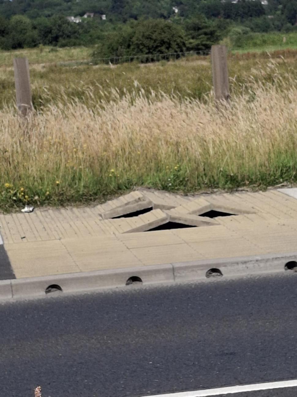 Port Bridge cycle lane defects, Letterkenny, Co. Donegal