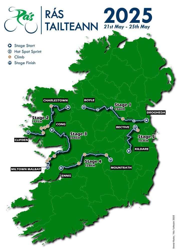 R&aacute;s Tailteann 2025 route