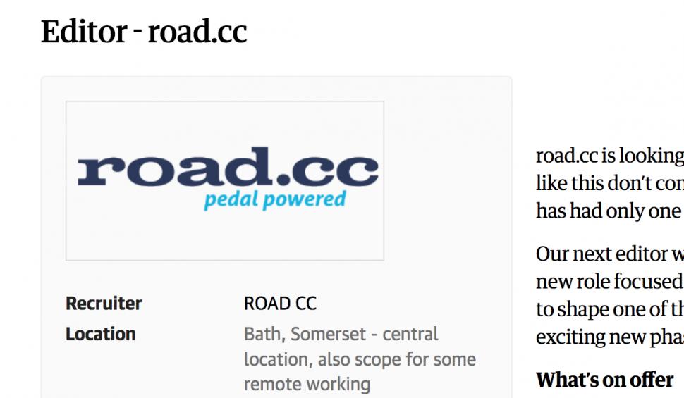 road.cc editor job ad screengrab