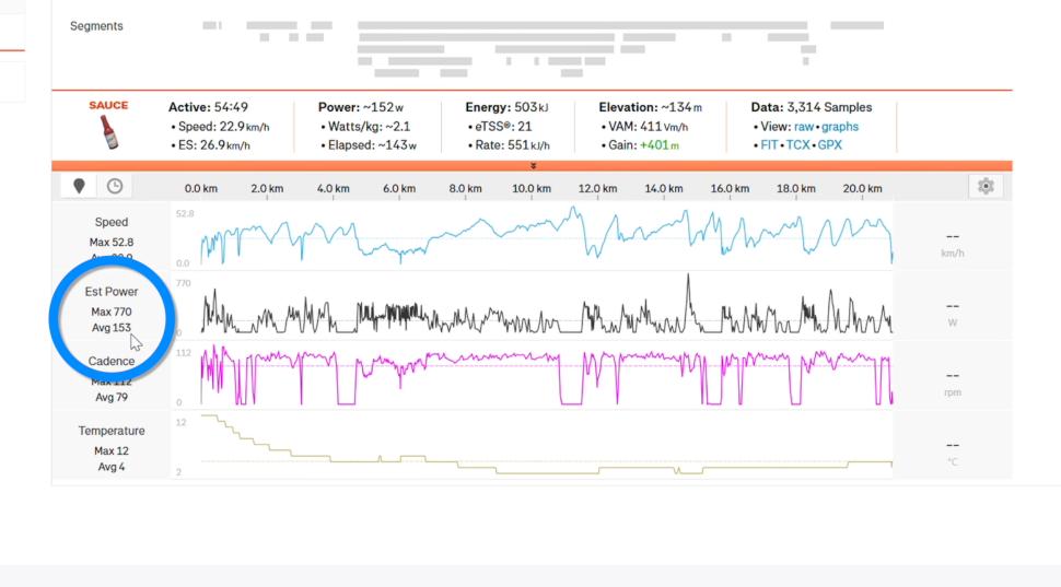 2025 strava watts test Strava screen capture