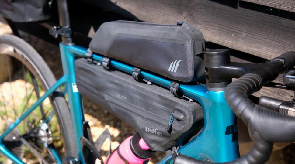 2025 endurance riding Tailfin frame bags on Cube bike