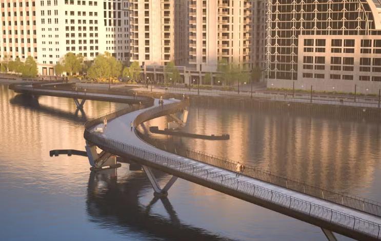 Bendy bridge proposal for London (Moxon Architechts)
