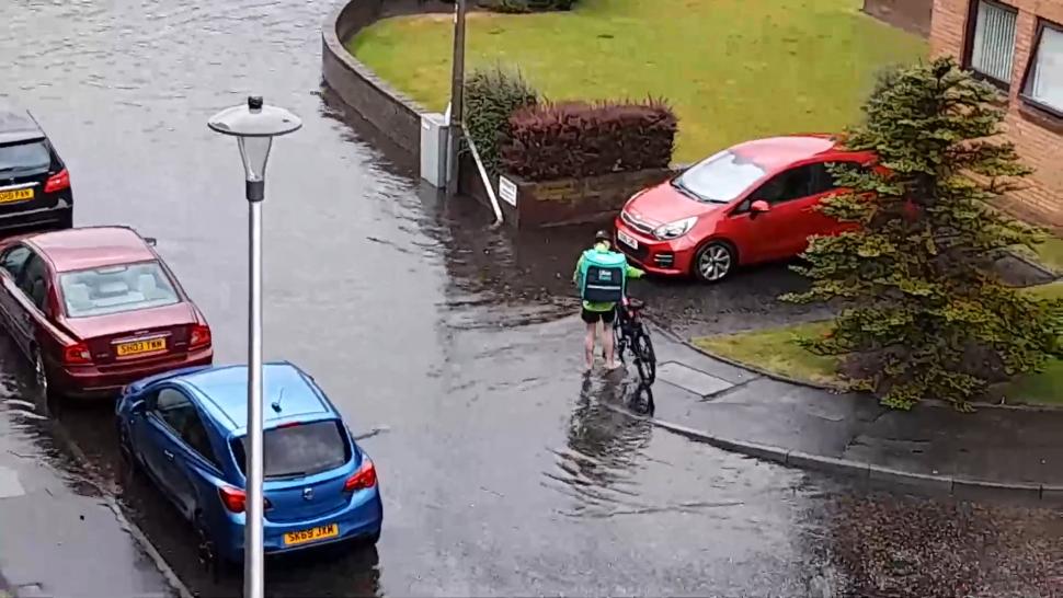 Uber Eats flood (screenshot via Laura Munro/Deadline News)