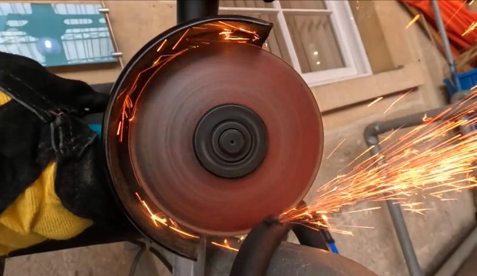 2025 Bike locks testing angle grinder close up