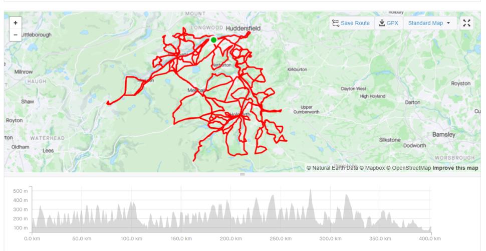 Yorkshire cyclist's monster ride (Strava)