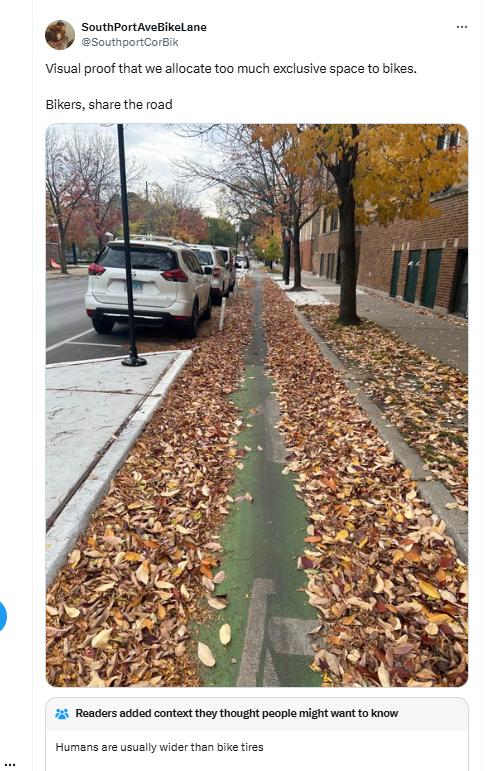 Community notes takes on cycle lane basher