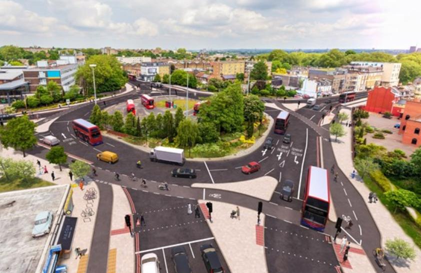 TfL Lea Bridge and Clapton cycle lane (TfL press release)