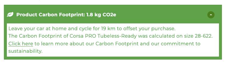 Vittoria carbon footprint calculator for tyres