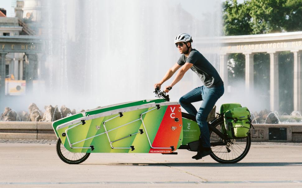 2024 VeloConcerts VeloStage cargo bike riding shot