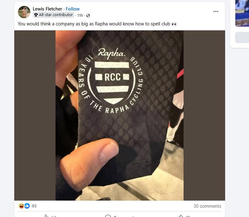 Rapha misprint