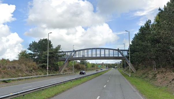 A3049 footbridge (Google Maps)