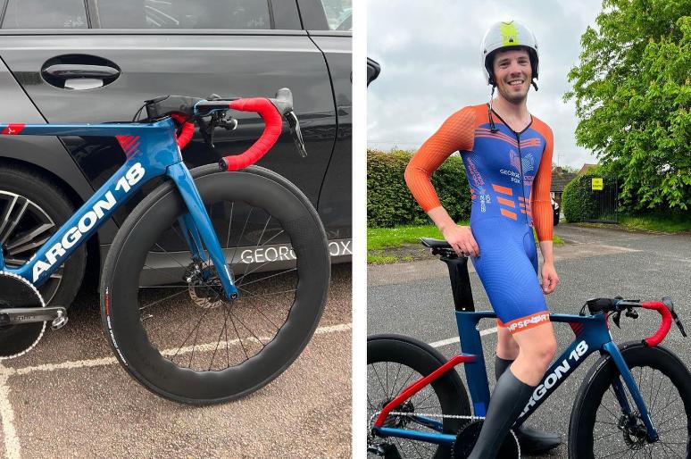 George Fox breaks 10-mile road bike TT record (George Fox)